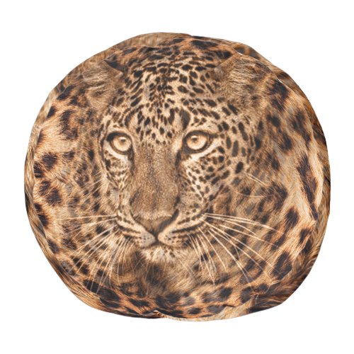 Leopard Elegance Timeless Fur Pattern Pouf