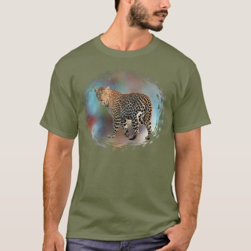 Leopard Elegant Modern Fatigue Green Template T_Shirt