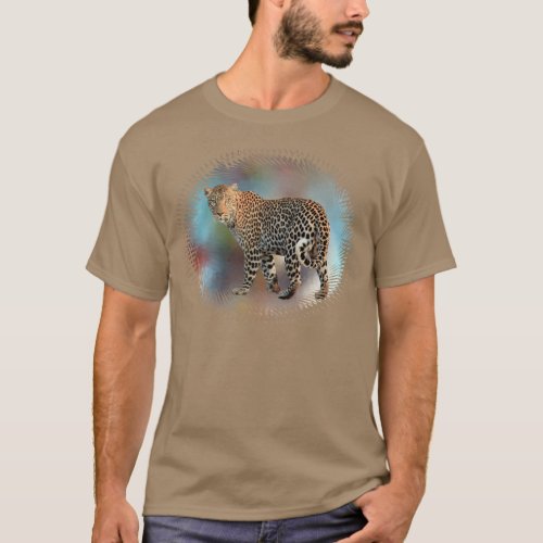 Leopard Elegant Modern Pebble Colour Template T_Shirt