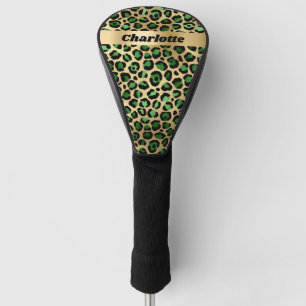 Leopard emerald green gold cheetah pattern name golf head cover