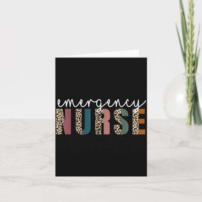 Leopard Emergency Nurse ER Trauma Emergency Card (Front)