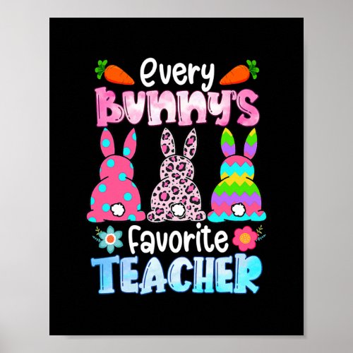Leopard Every Bunnys Is Favorite Teacher Rabbits Poster