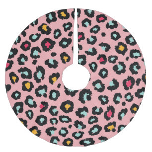 Leopard Exotic: Colorful Seamless Fun. Brushed Polyester Tree Skirt