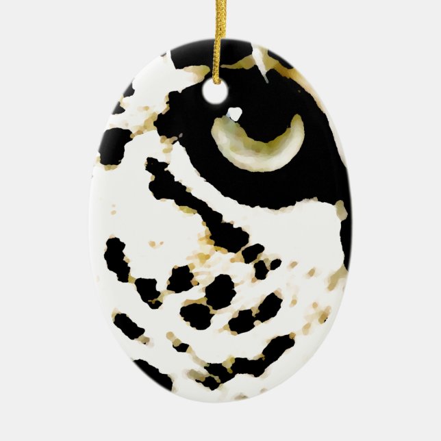 Leopard Eye Ceramic Ornament (Front)