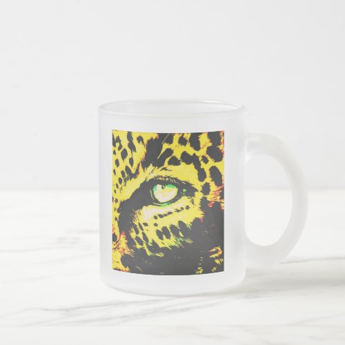 Leopard Eye Frosted Glass Coffee Mug