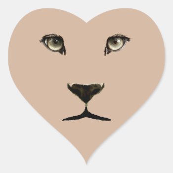 Leopard Eyes Heart Sticker by images2go at Zazzle