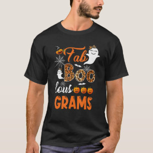 Leopard Fab Boo Lous Grams Spooky Halloween Costum T-Shirt