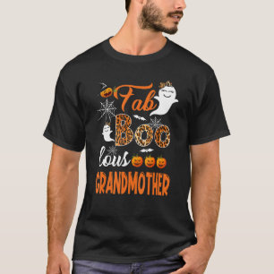 Leopard Fab Boo Lous Grandmother Spooky Halloween  T-Shirt