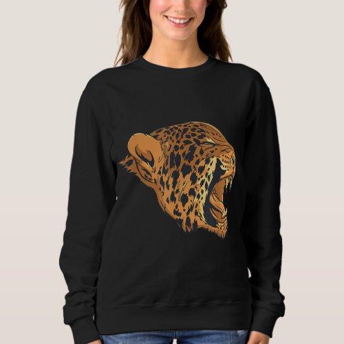 Leopard Face Head Jaguars Cheetahs Big Cat Wild An Sweatshirt