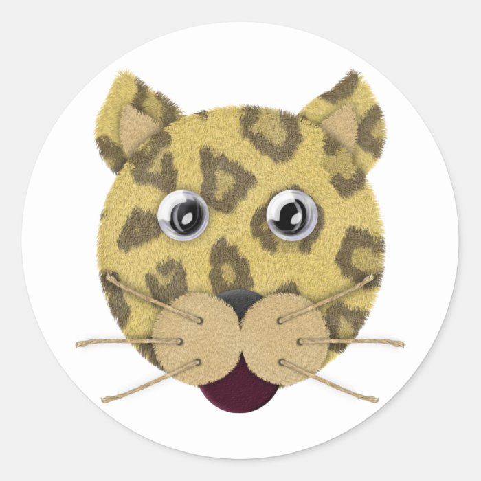 Leopard Face Round Sticker