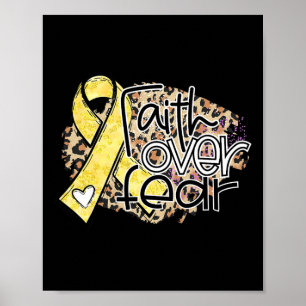 Leopard Faith Over Fear Childhood Cancer Awareness Poster