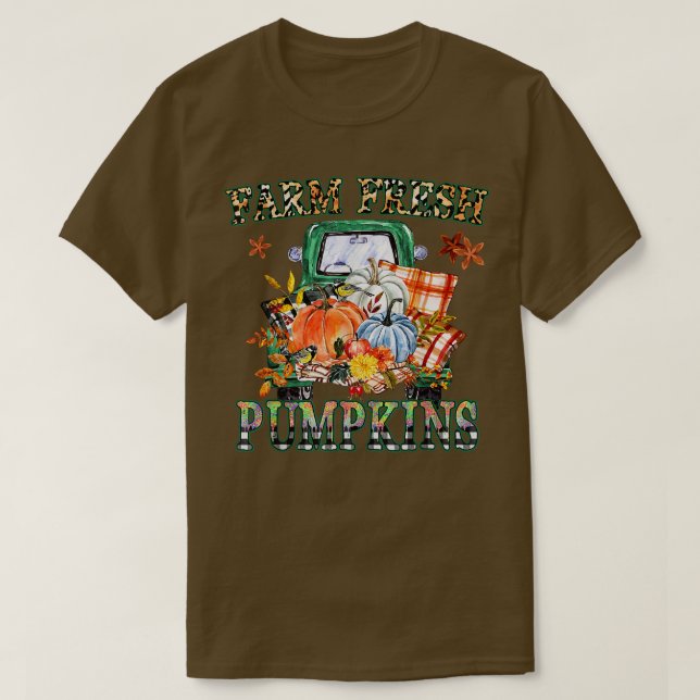Leopard Farm Fresh Pumpkins, Happy Halloween Pumpk T-Shirt (Design Front)