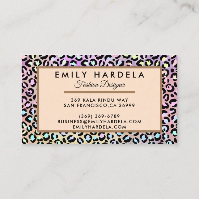 Leopard Fashion Designer Business Card (Back)