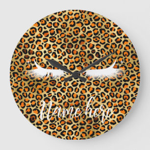 leopard,fashion Stylist, Salon make up Large Clock