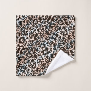 leopard, fashionable, spotted, brown,beige, skin, bath towel set