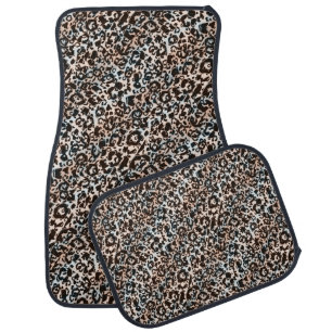 leopard, fashionable, spotted, brown,beige, skin, car floor mat