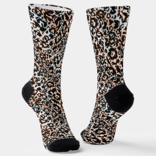 leopard, fashionable, spotted, brown,beige, skin, socks