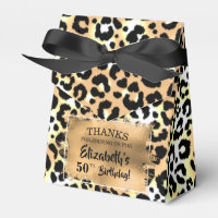 Leopard Faux Foil Favor Box