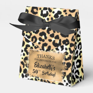 Leopard Faux Foil Favor Box