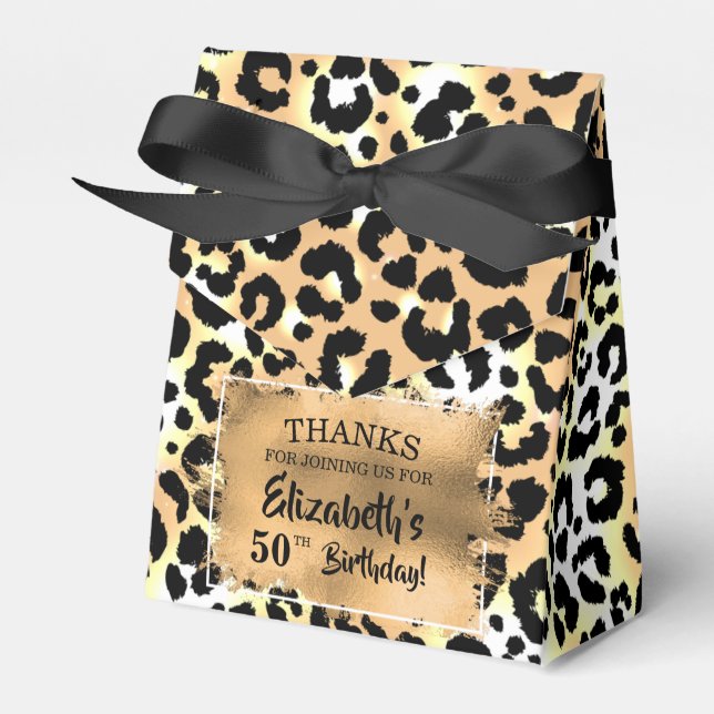 Leopard Faux Foil Favor Box (Front Side)