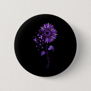 Leopard Fibromyalgia Awareness Purple Ribbon Button