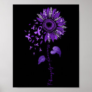 Leopard Fibromyalgia Awareness Purple Ribbon Poster