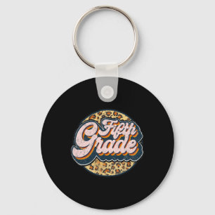 Leopard Fifth Teacher Cute 5th Grade Ck To School Keychain