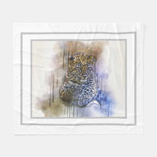 Leopard Fleece Blanket (Front (Horizontal))