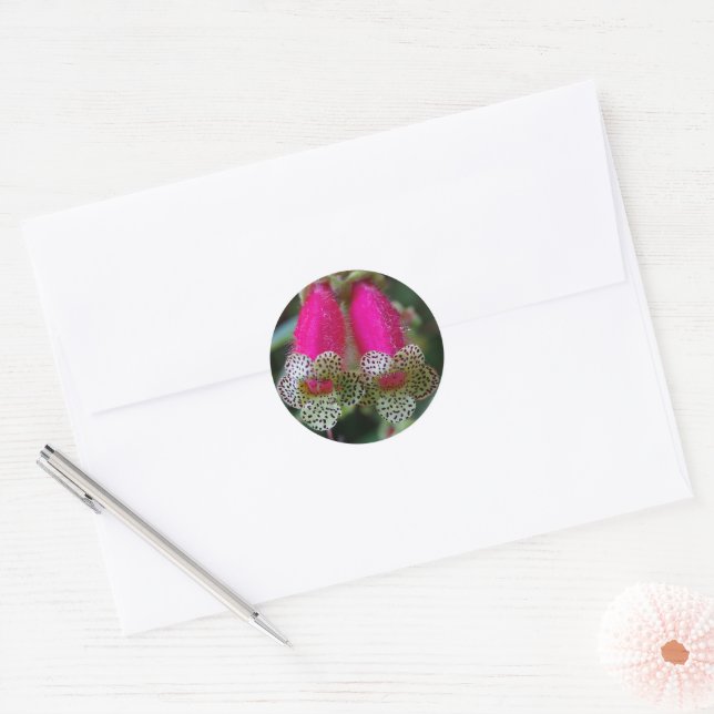 Leopard Flower Classic Round Sticker (Envelope)