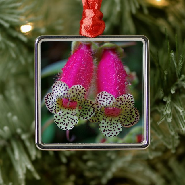 Leopard Flower Design Metal Ornament (Tree)