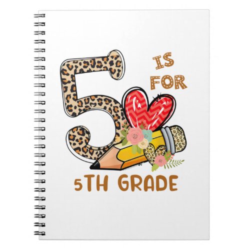 Leopard Flowers 5Th Grade Student Teacher Notebook