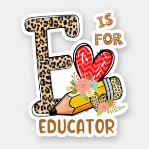 Leopard Flowers Educator Back To School Sticker