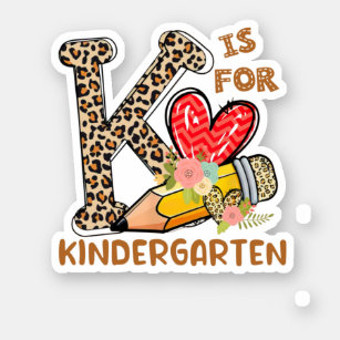 Leopard Flowers Kindergarten Back To School Sticker