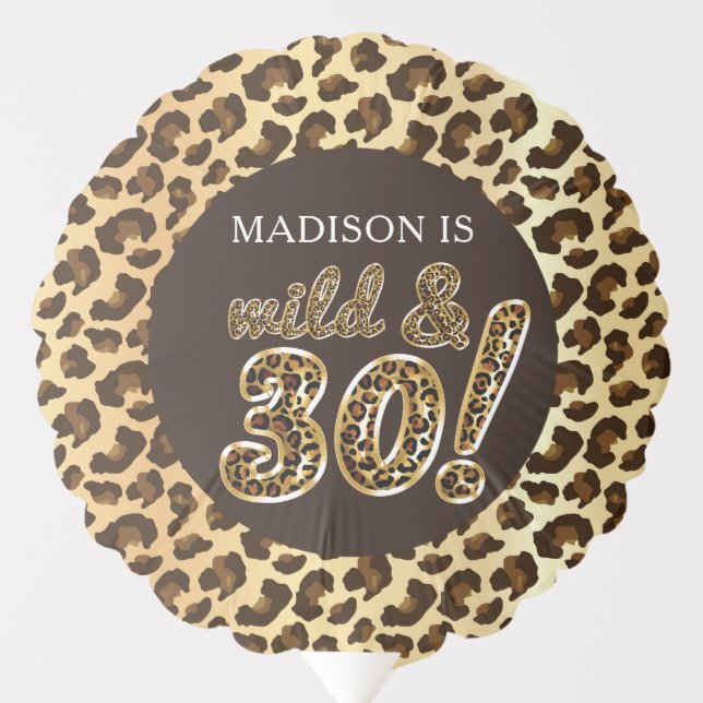 Leopard Foil Balloon Script 30th Birthday Photo (Front)