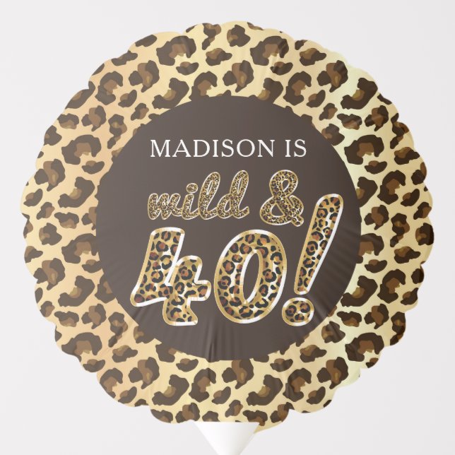Leopard Foil Balloon Script 40th Birthday Photo (Front)