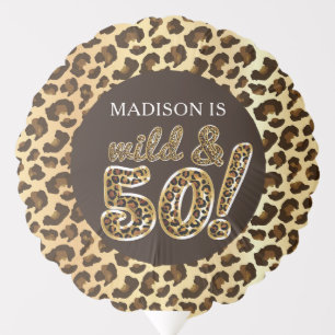 Leopard Foil Balloon Script 50th Birthday Photo