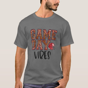Leopard Football Game Day Vibes Tee Football Mom M