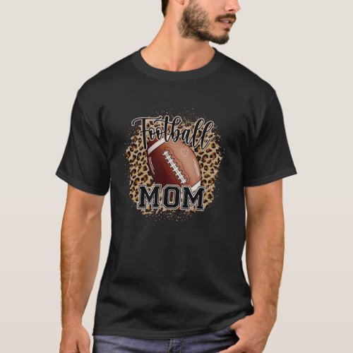 Leopard Football Mom Rugby Mama Life Mother s Day  T_Shirt