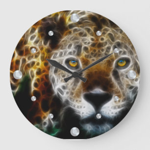 Leopard Fractal Wall Clock