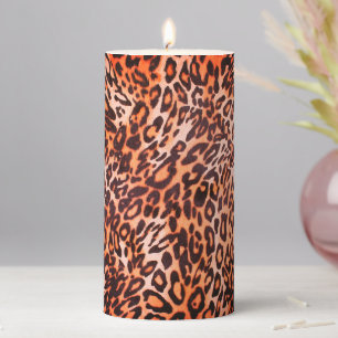 Leopard Fun Abstract Art Pillar Candle