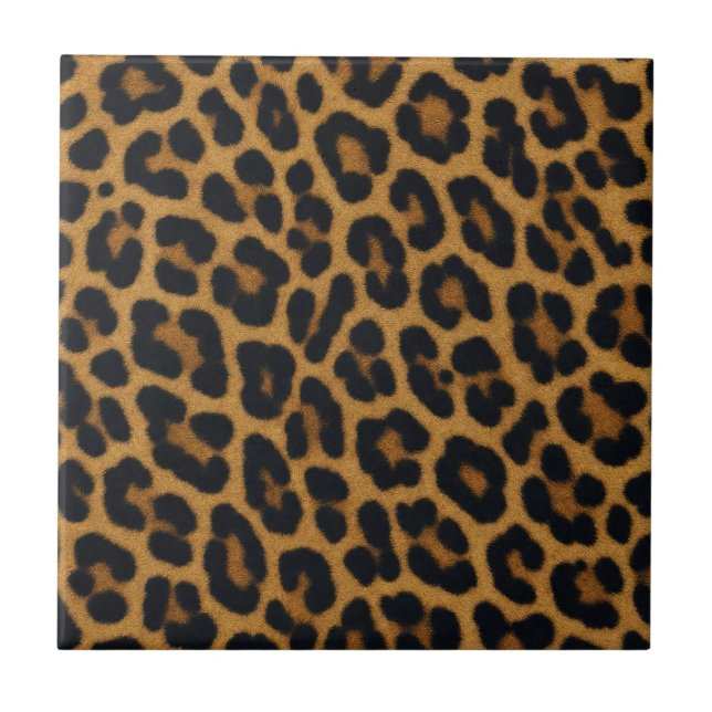 Leopard Fur Animal Pattern Ceramic Tile (Front)