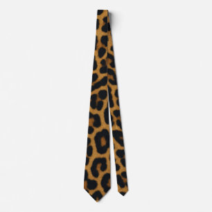 Leopard Fur Animal Pattern Neck Tie