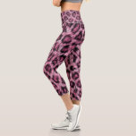 Leopard Fur Animal Print Fun Pattern Fun Pink Capri Leggings<br><div class="desc">This design may be personalized by choosing the customize option to add text or make other changes. If this product has the option to transfer the design to another item, please make sure to adjust the design to fit if needed. Contact me at colorflowcreations@gmail.com if you wish to have this...</div>