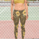 Leopard Fur Animal Print Sunflower Gold Metallic Capri Leggings<br><div class="desc">This design may be personalized by choosing the customize option to add text or make other changes. If this product has the option to transfer the design to another item, please make sure to adjust the design to fit if needed. Contact me at colorflowcreations@gmail.com if you wish to have this...</div>