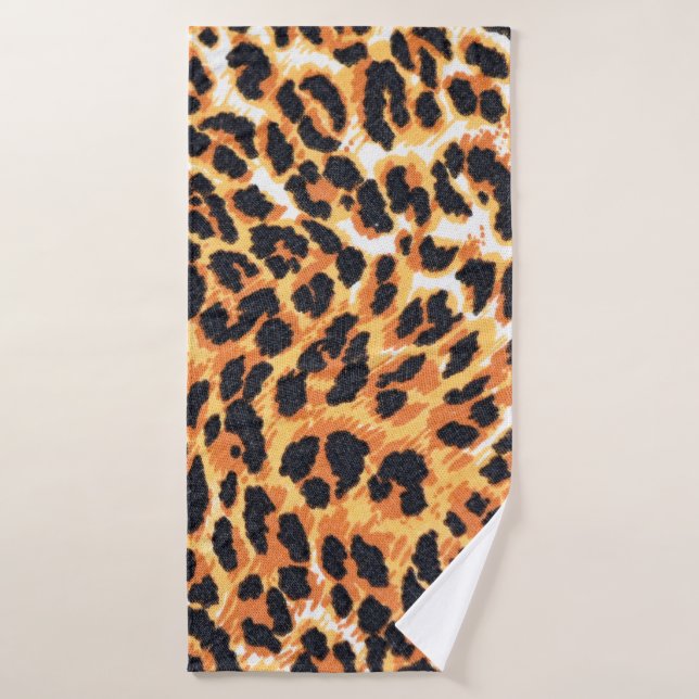 leopard fur as backgroundleopard,pattern,print,ski bath towel (Bath Towel)