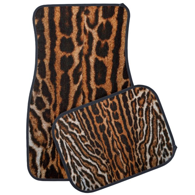 leopard fur background texture car floor mat (Set)