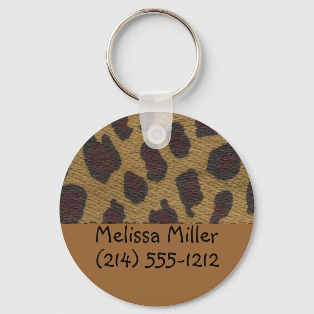 Leopard Fur Baggage ID tags Keychain (Front)