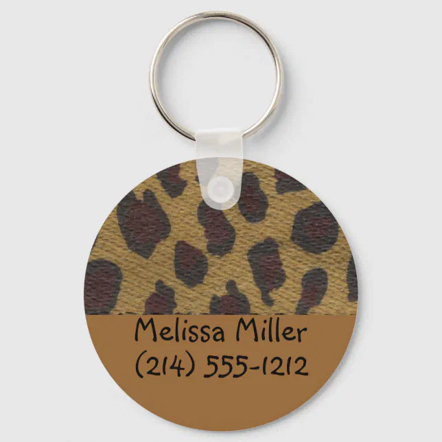 Add Some Flair to Your Keychain with Our O-shape Leopard Keychain Bag | Linions Silver