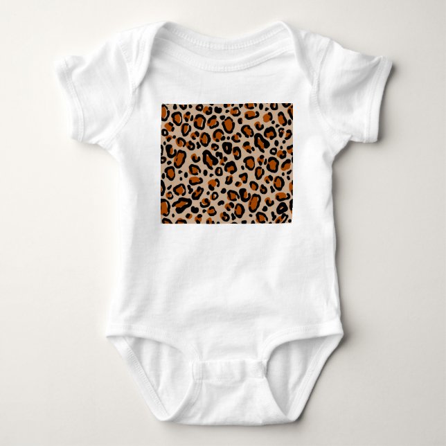 Leopard fur design, seamless pattern. baby bodysuit (Front)
