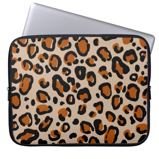 Leopard fur design, seamless pattern. laptop sleeve (Front)